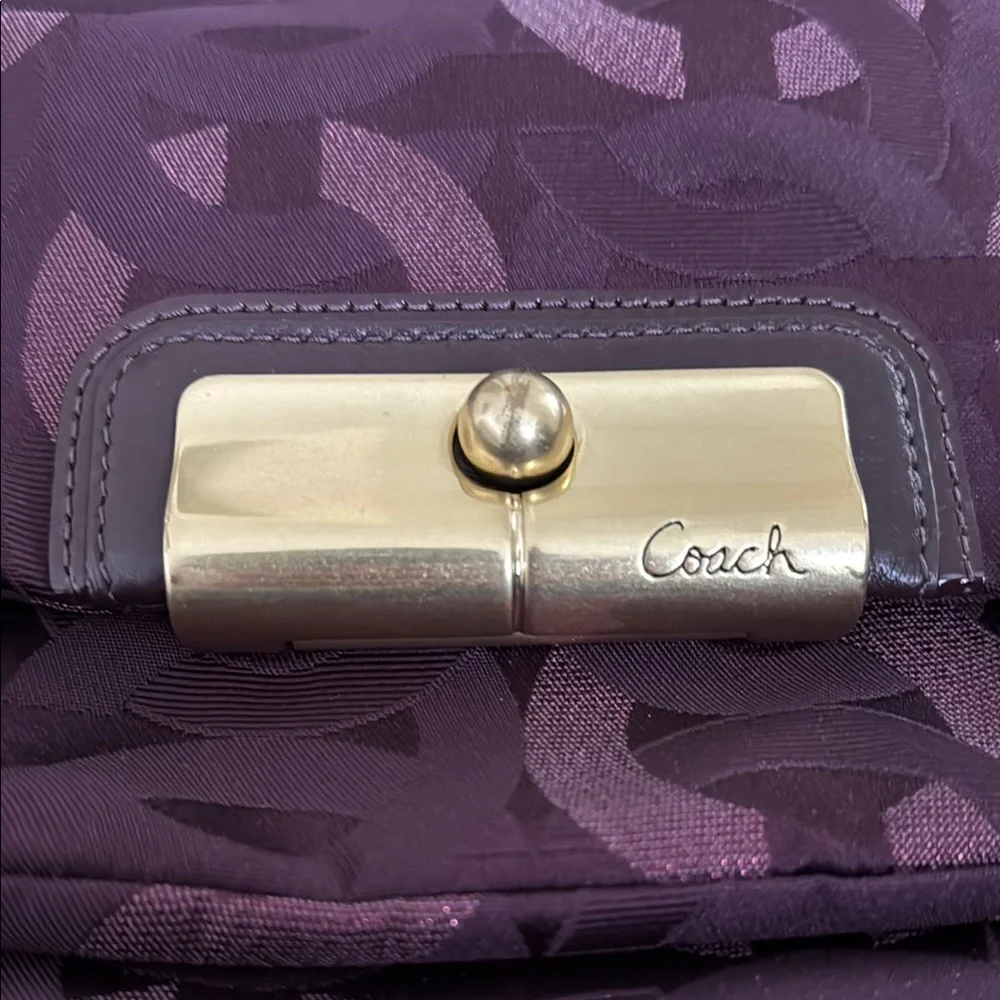COACH Kristin Op Art Plum Bag - Picture 2 of 7